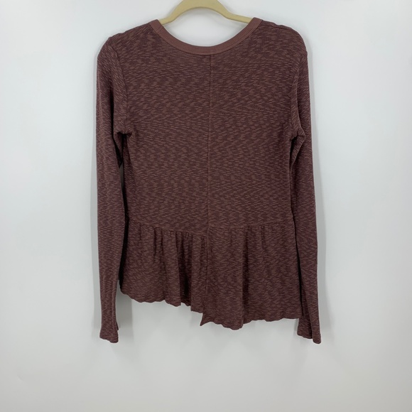 Anthropologie Left Of Center Bias Cut Babydoll Slub Knit Top Sz XS - Picture 2 of 9